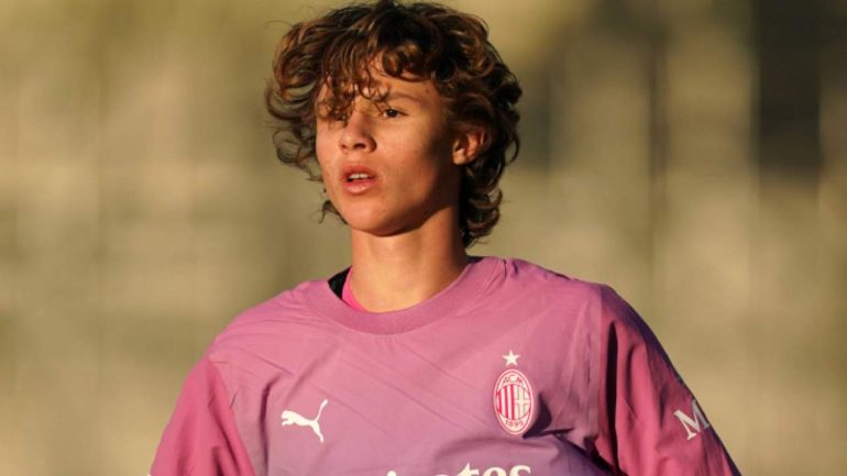 Christian Comotto con la maglia del Milan