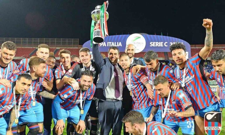 Il Catania festeggia la Coppa Italia