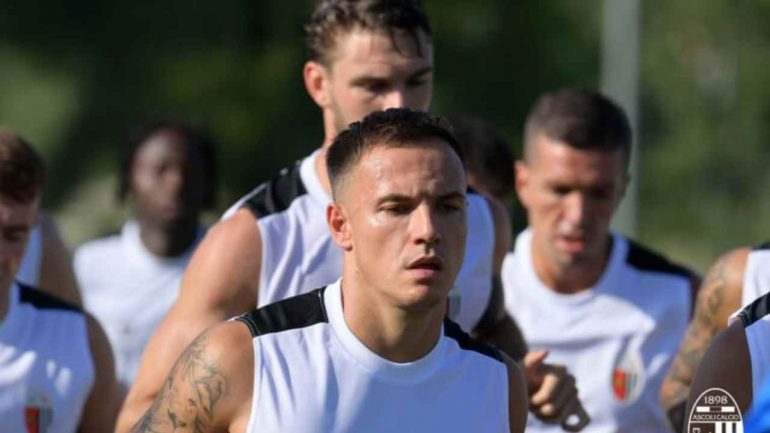 L'allenamento dell'Ascoli Calcio