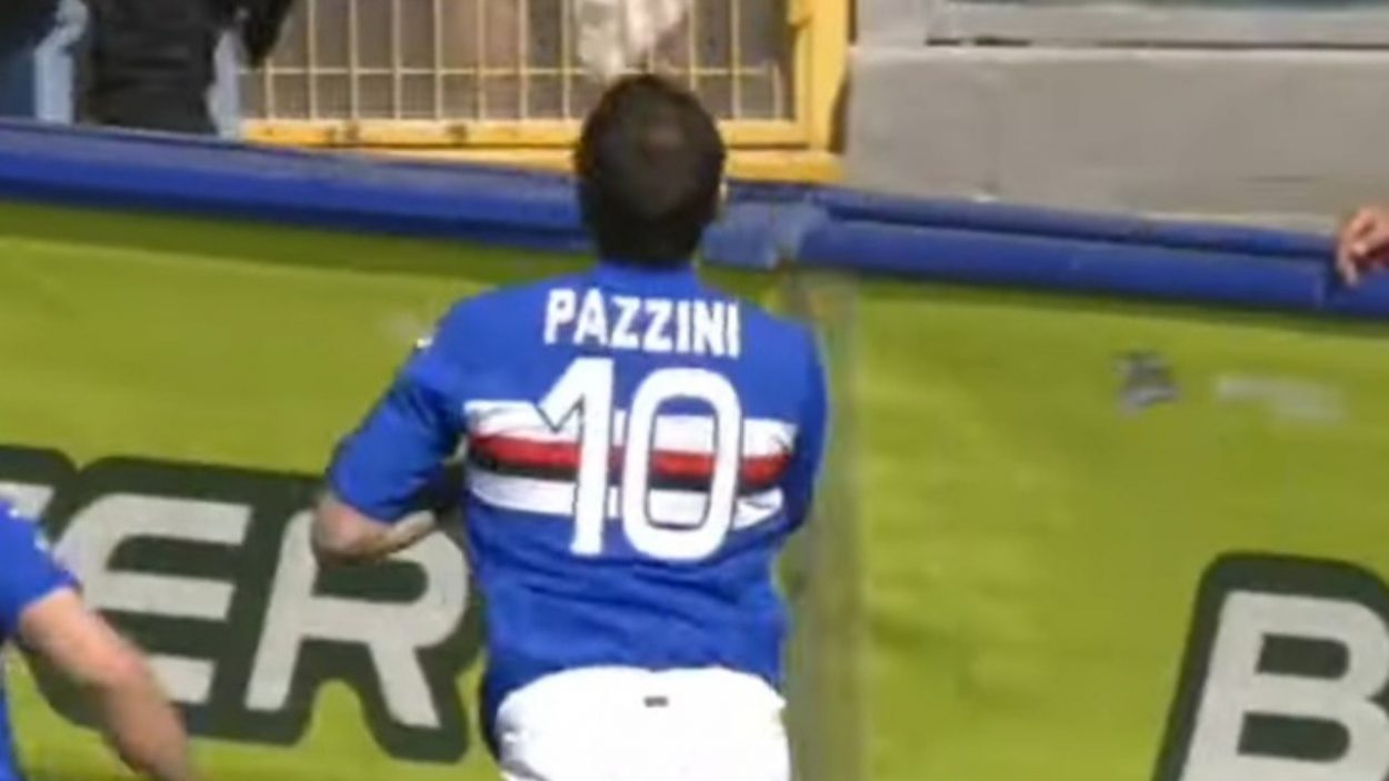 Pazzini con la maglia della Sampdoria | Screenshot | Lacasadic.com