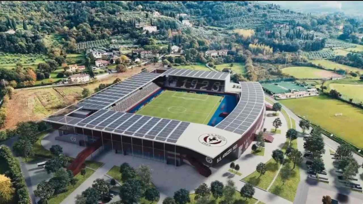 Il progetto del nuovo stadio dell'Arezzo (Credit_ Arezzo) _ www.lacasadic.com