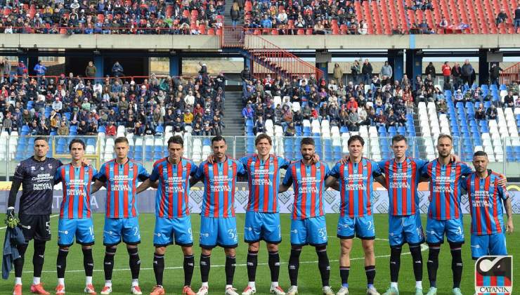 Il Catania schierato contro il Giugliano