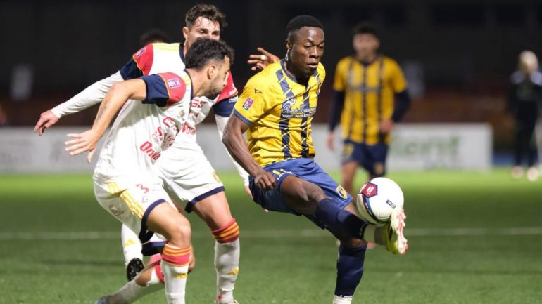 Moussadja Njambè in azione.Ph: Agenzia Press Gino Conte - Fotografo ufficiale Giugliano Calcio 1928